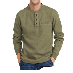 Men's Olive Green Long Sleeve Henley. Size Large. NWT.